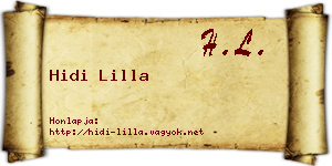 Hidi Lilla névjegykártya